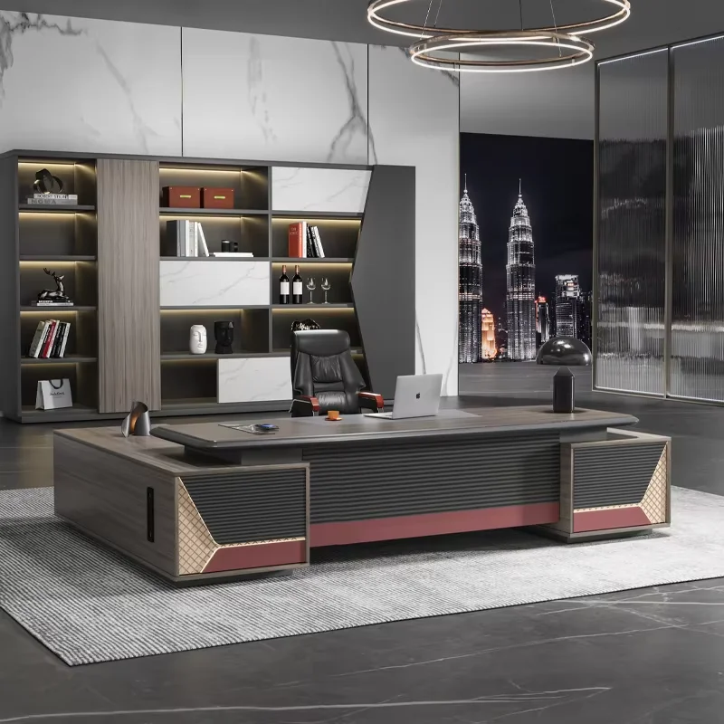 

Ceo Luxury Modern L-förmiges Executive-Schreibtisch-Set Komplette Büromöbel Villa Home Workstations