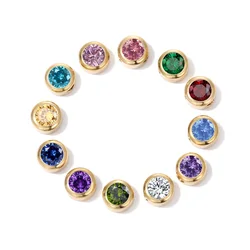 Stainless Steel Charm Rhinestone Necklace Pendant Fashion 12 Colors Birthstone For Jewelry Making Women DIY Accessories