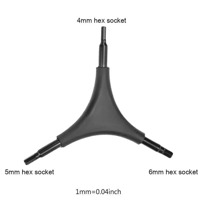 652F 4/5/6mm 산악 자전거 스패너 Y 자형 육각 렌치 다기능 3 방향 자전거 수리 유지 보수 도구 블랙