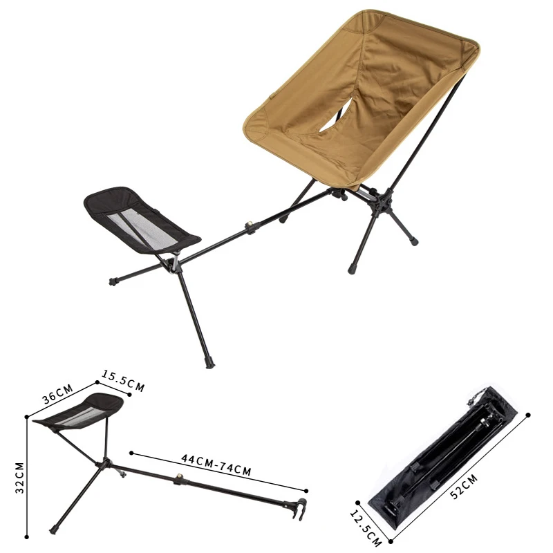 High quality  Aluminium Alloy Light Folding Fishing Chair  Outdoor Camping Leisure Picnic Beach Chair foot rest