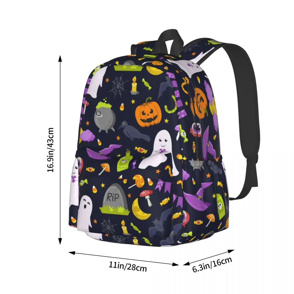Halloween Pattern Large Capacity Student Schoolbag Casual Fashion Backpack Rucksack Travel Bag For Girls Boys Teens