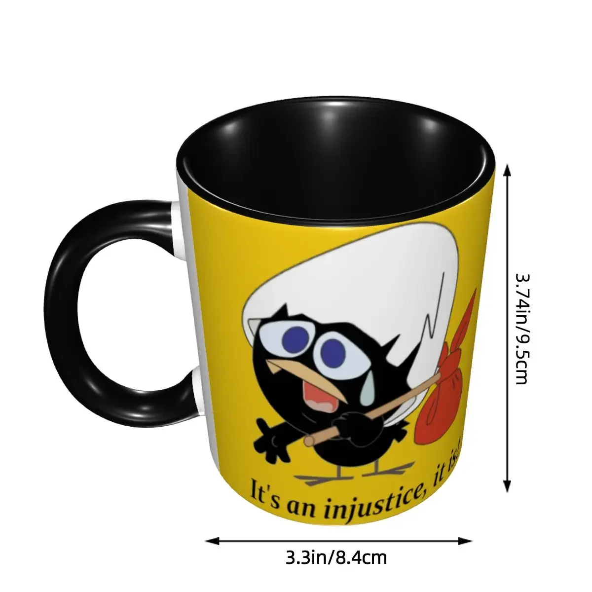 Calimero Comic Mug Customized Cute Black Chicken Cartoon Ceramic Coffee Mug Creative Present