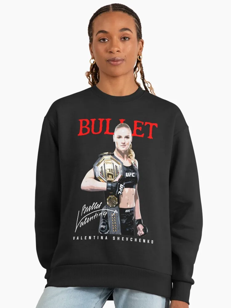 

Осень/зима 2026, UFC Valentina Shevchenko, боевой свитер с круглым вырезом, женский свободный повседневный хлопковый теплый свитшот унисекс