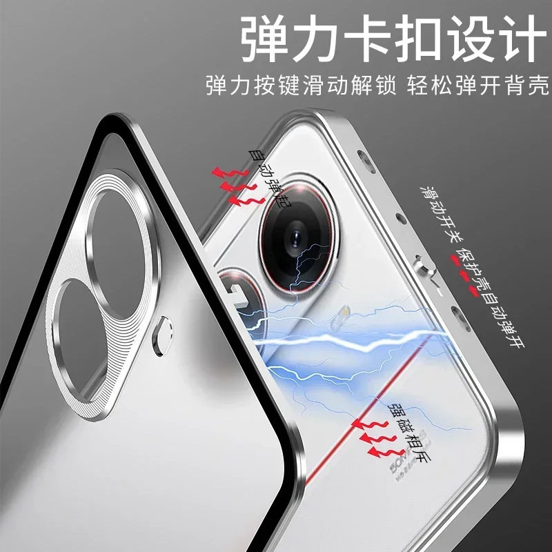 Per Xiaomi POCO X7 Pro X7Pro Magsafe Custodia magnetica traslucida opaca per POCO F7 Ultra Metal Protezione dell\'obiettivo della fotocamera Cover