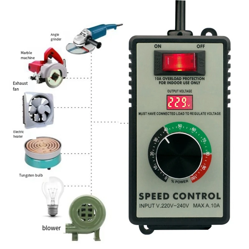 Angle Grinder Governor Speed Controller Switch AC220V-250V 4000W Maximum Power Hand Power Tool EU Plug-A07G view 4