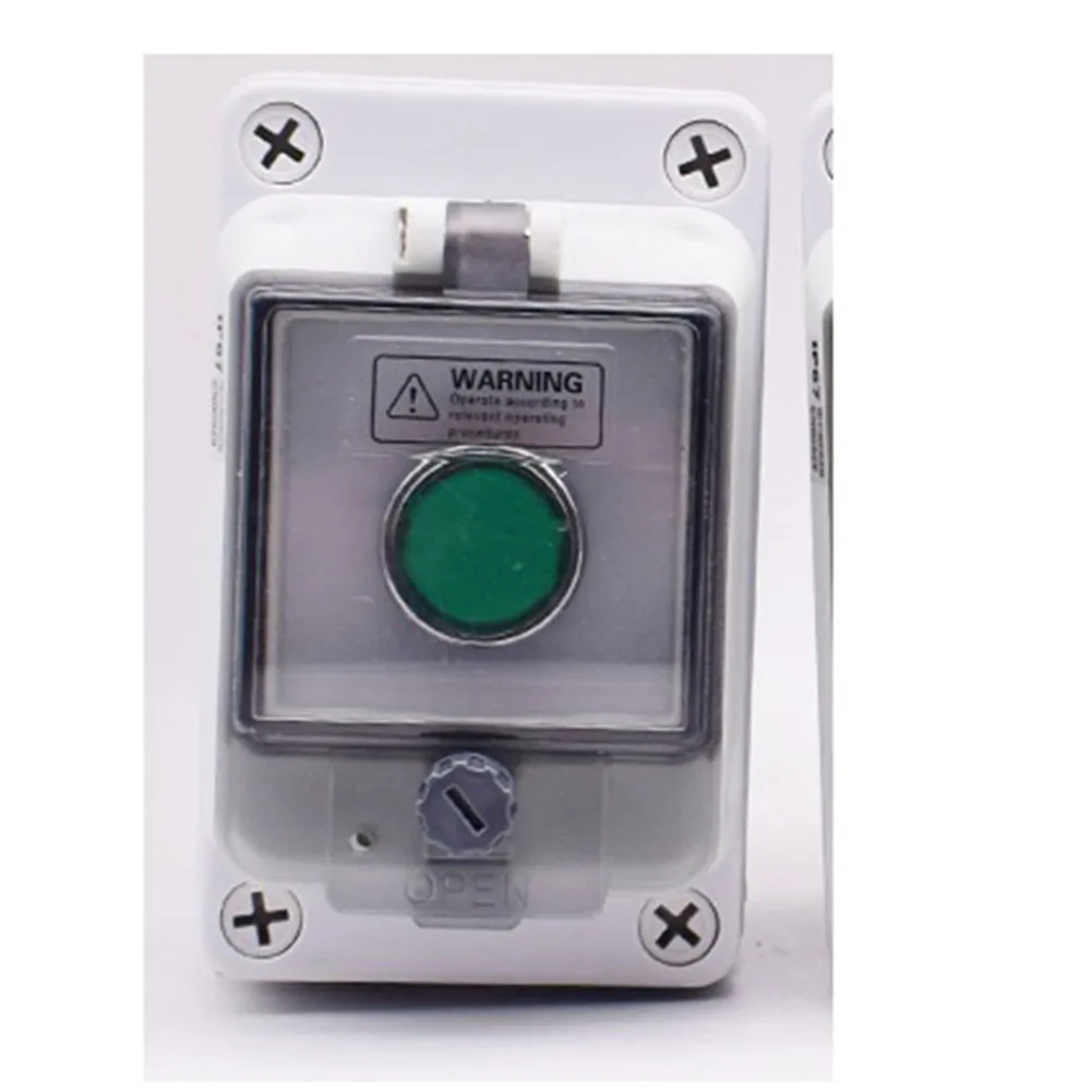 1pc Waterproof Button Switch Box Outdoor IP66 Push Button Box 1 Way Momentary Button Switch Wiring Box Power Tools Parts