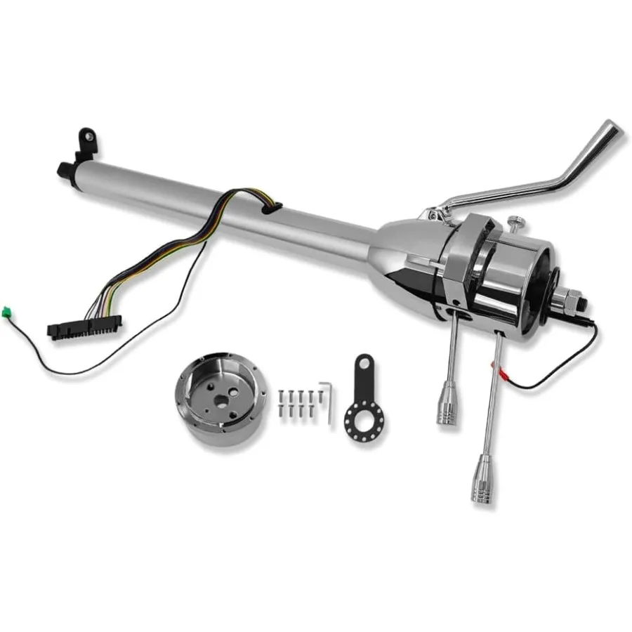

GM 28 Tilt Auto Steering Column Chrome with 9 Holes Adapter No Key for Automotive Applications in Vehicle Customization and Res