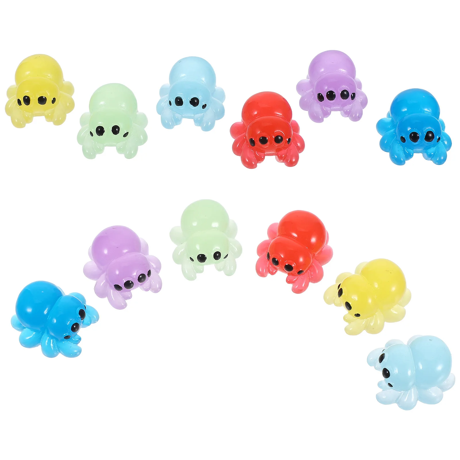 12 قطعة من عناكب الراتنج الداكنة ذات المناظر الطبيعية الصغيرة لتزيين الهالوين إكسسوارات الحديقة اليدوية ذاتية الصنع