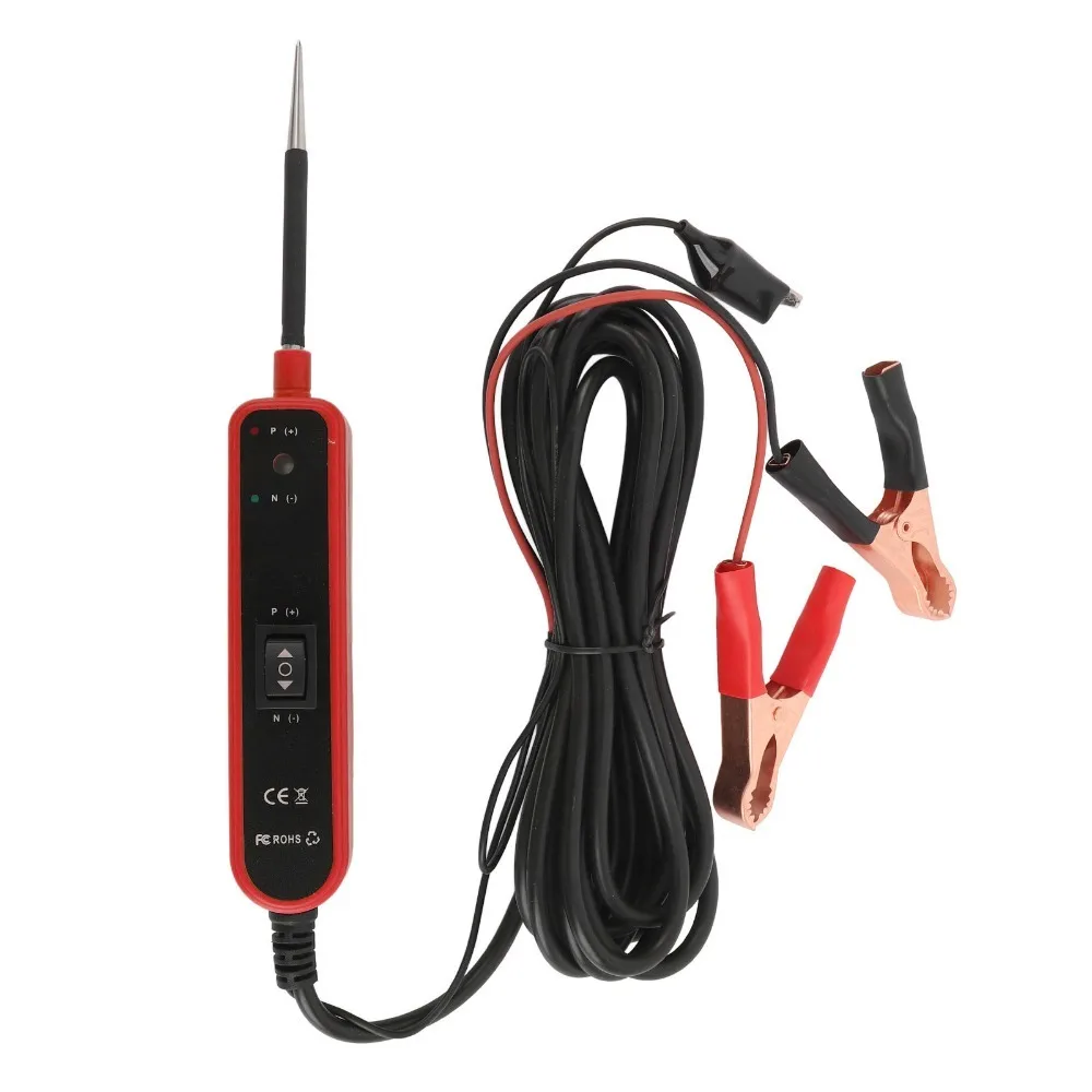 ABS Automotive Circuit Tester DC 6-24V 7A Break Current Power Circuit Probe Tester LED Polarity Indicator Black/Blue/Red