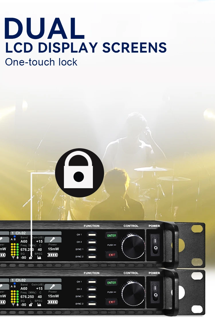 Paulkitson ANX4 True-Diversity Drahtloses Mikrofonsystem, Mehrfrequenz-Handmikrofon mit Bodypack für Karaoke, Bühne und Live-Shows – Detail 9