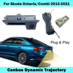 HICAMRUI Rear Backup Camera for Skoda Octavia MK3 Combi 5E 2013 - 2021 Canbus Dynamic Trajectory Plug and play without coding