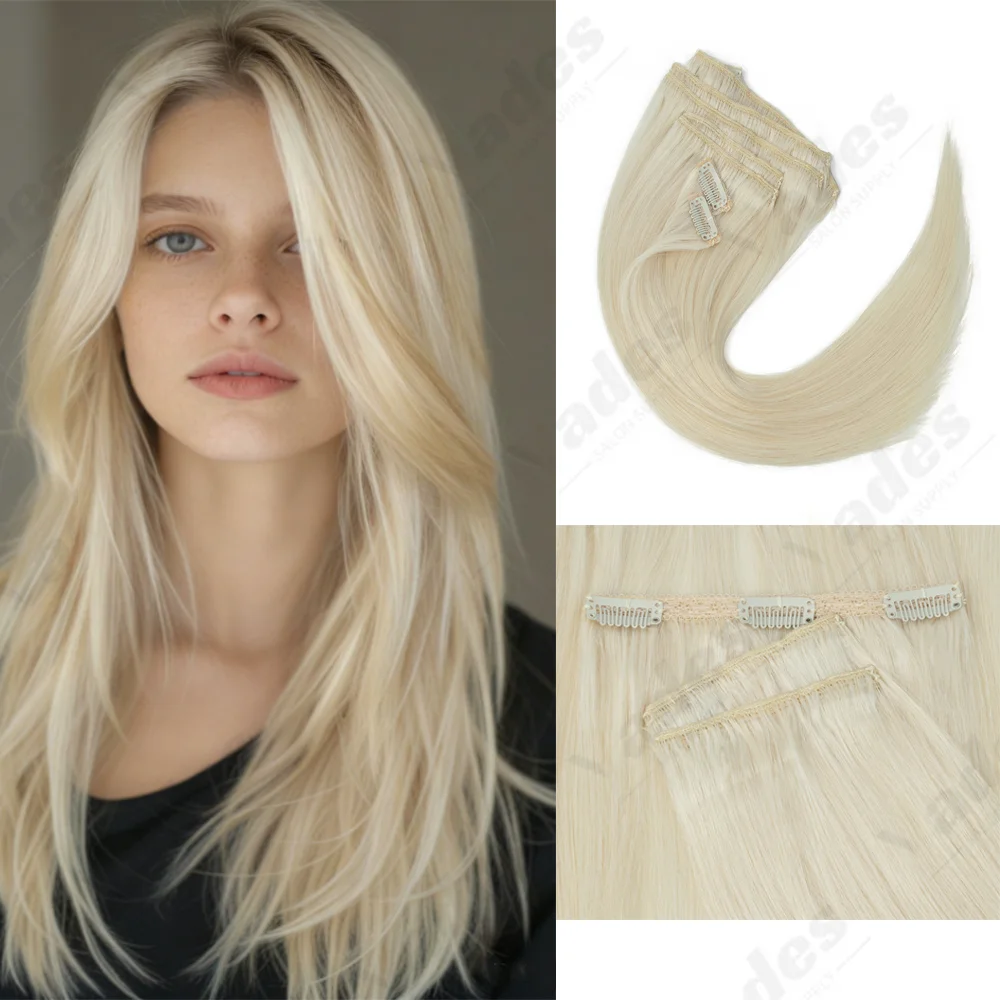 

Натуральные накладные пряди из человеческих волос Реми, 7 шт., двойной шов, машинное производство, реалистичные, мягкие, на заколках