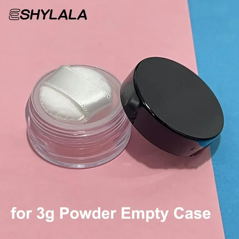 3g Kunststoff Leere Lose Pulver Glas Mit Make-Up Puff Box Sichter Container Kosmetik Jar Tragbare Lose Pulver Box Nachfüllbare fall