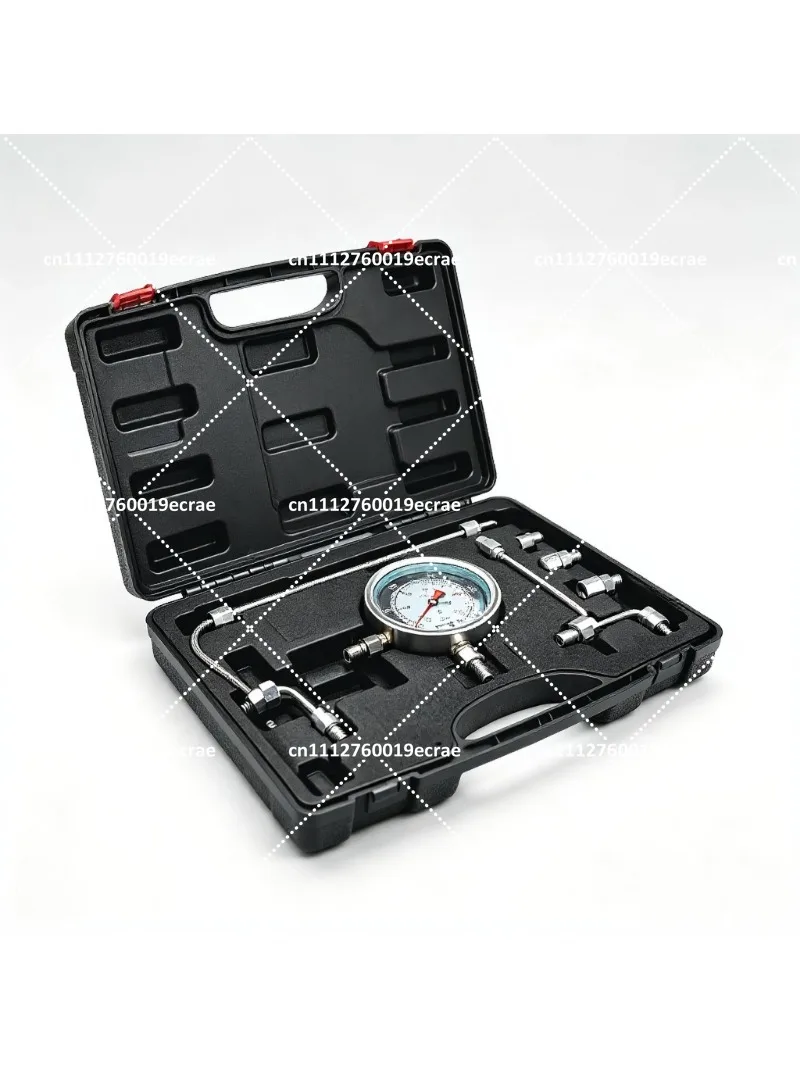 Diesel Fuel Rail Pressure Tester Kit, High Pressure Common Rail Gauge Set for Engine Diagnostic Maintenance