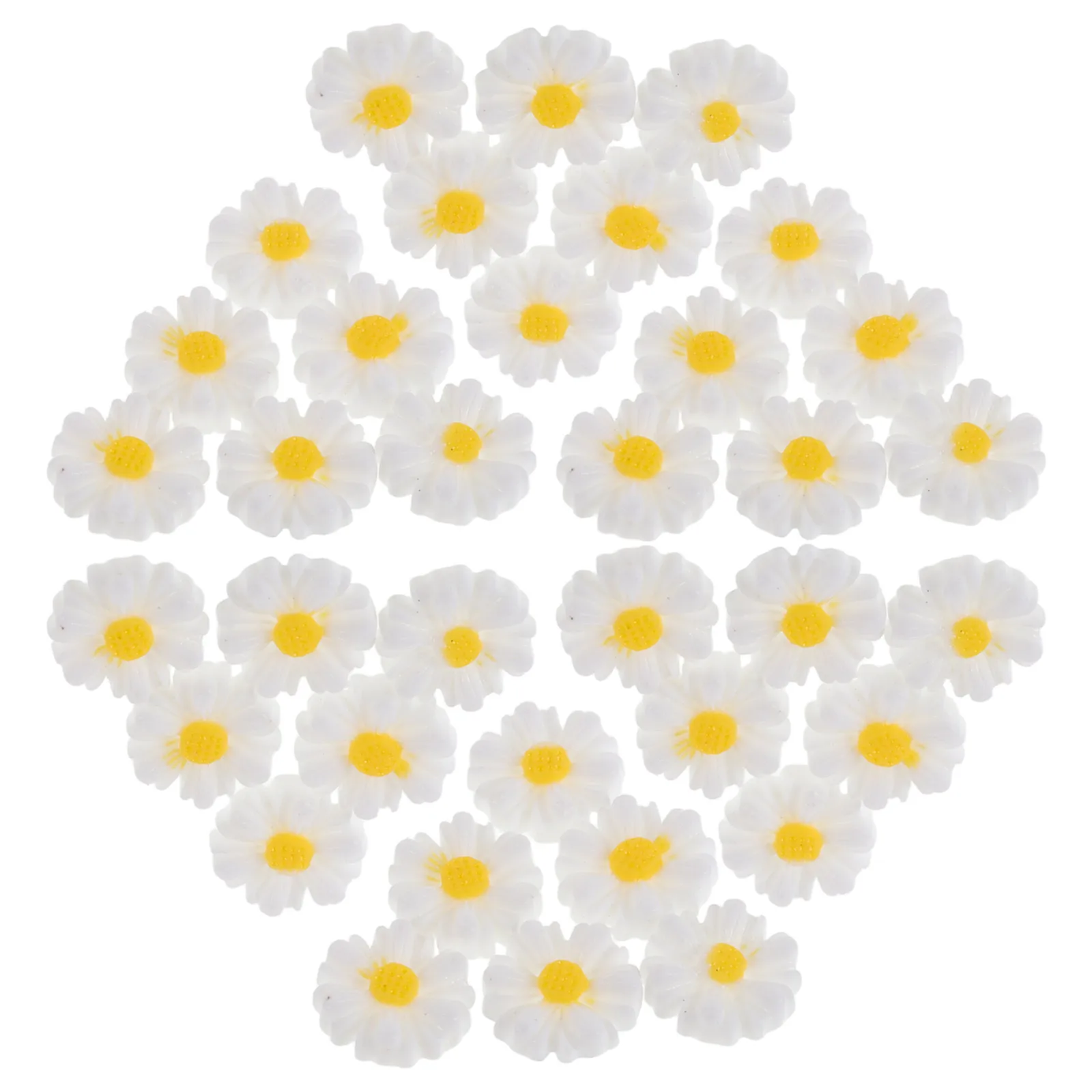 

50pcs Mini Daisy naments Resin Flower Charms Craft Decorations Artificial Tiny Beads Home Accessories Flatback