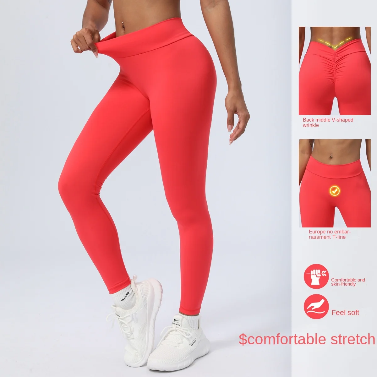 لينة ضيق اليوغا عموم السراويل الطويلة مع التجاعيد الخوخ الأرداف اللياقة البدنية اقتصاص السراويل تشغيل الرياضة اللياقة البدنية الصالة الرياضية المرأة طماق #2