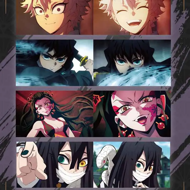 Wholesales Demon Slayer Collection Card Aoka Culture Medium Poster Eyes Raster Laser Ticket Color Ink Playing Anime Acg Card