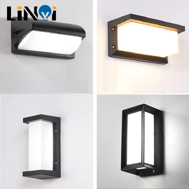 

40W Outdoor E27 LED Aluminum Frame Wall Light 85-265V IP65 Waterproof Porch Lamp Garden Exterior Decor Sconce Lamp