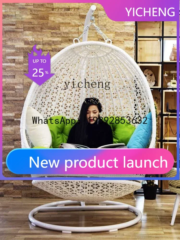 

yz3 Balcony Hanging Basket Chair Indoor Swing Nest Cradle Chair Household Double Hammock
