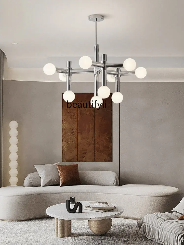 Middle-Ancient Bauhaus Style Living Room Chandelier Silent Wind Bedroom Dining Room Study Lamp