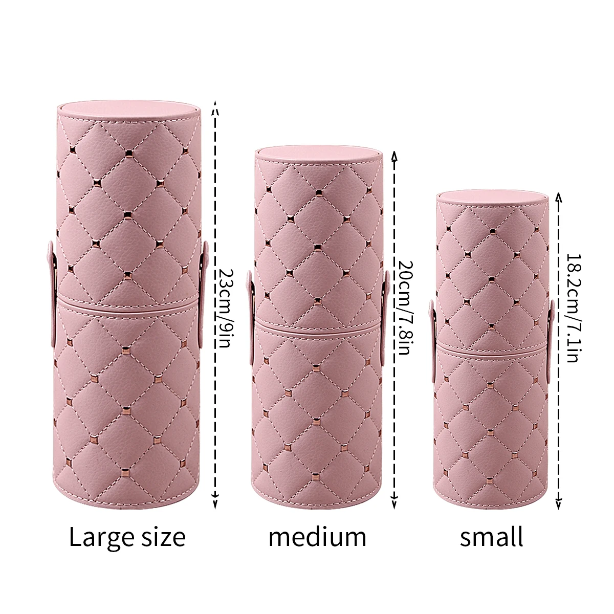 1Pcs PU Leather Makeup Brush Bucket Portable Travel Cosmetic Bag Multi-Function Dust-Proof Waterproof Makeup Brush Cylinder