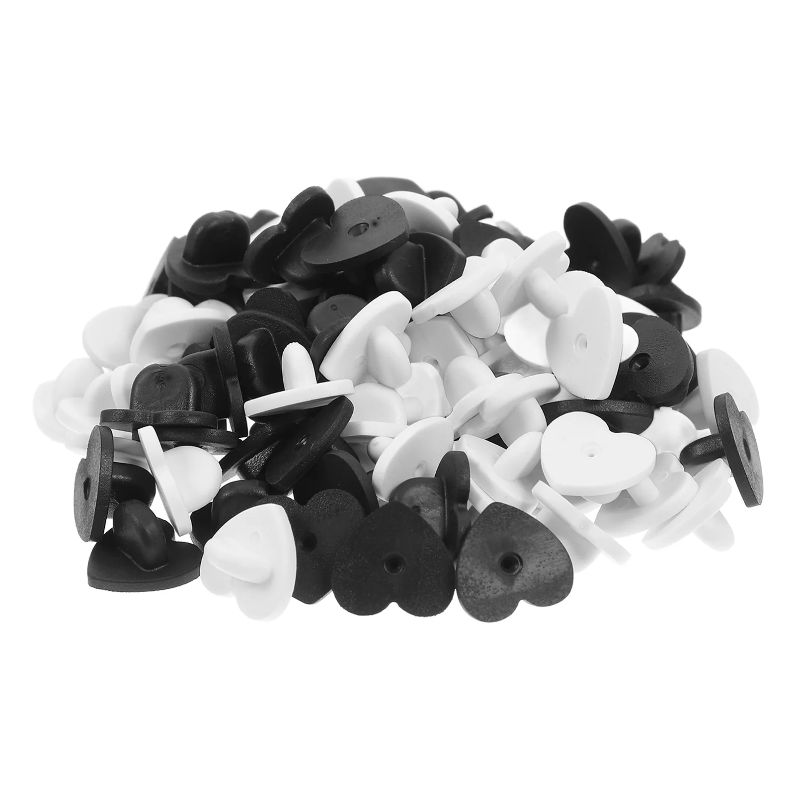 

100pcs Heart Shape For Enamel Pins Lapel Brooches Diy Jewelry Craft Supplies Locking Pin Backs Clutch Pin Backings Badge Pins