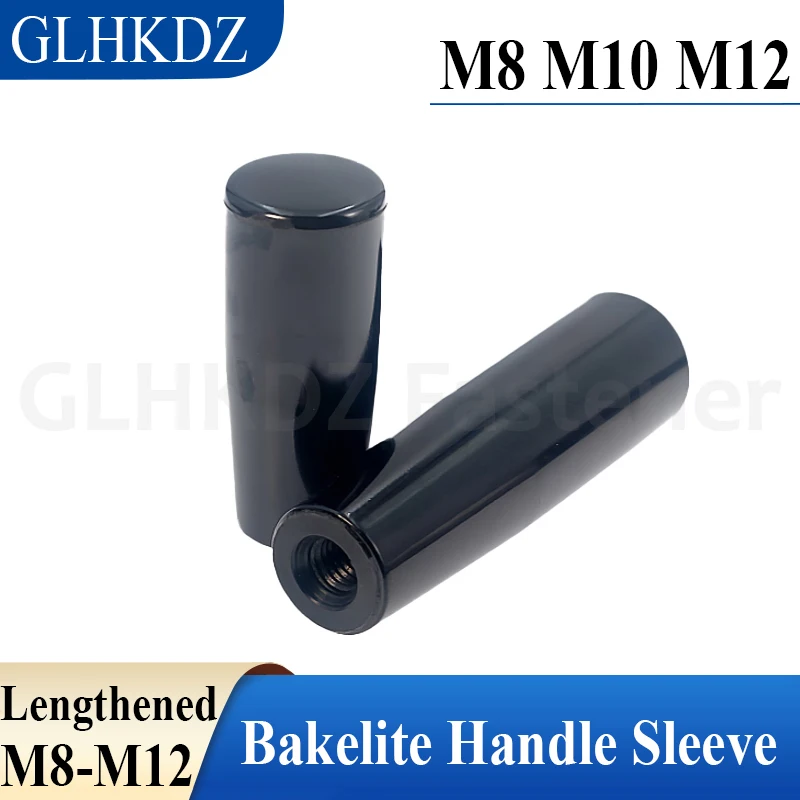 M8-M12 Long Bakelite Handle Sleeve Wear Resistant Machine Tool Operating Lever Handle Sleeve Knob Black