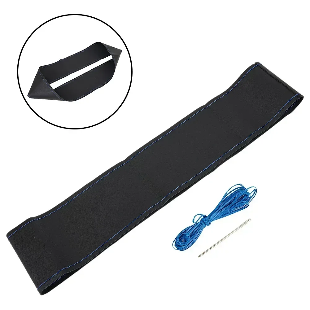 Steering Wheel Sewing Kit Steering Wheel Cover Hand Sewing Non-slip Vehicle 37-38cm Breathable Cowhide Leather Front Parts