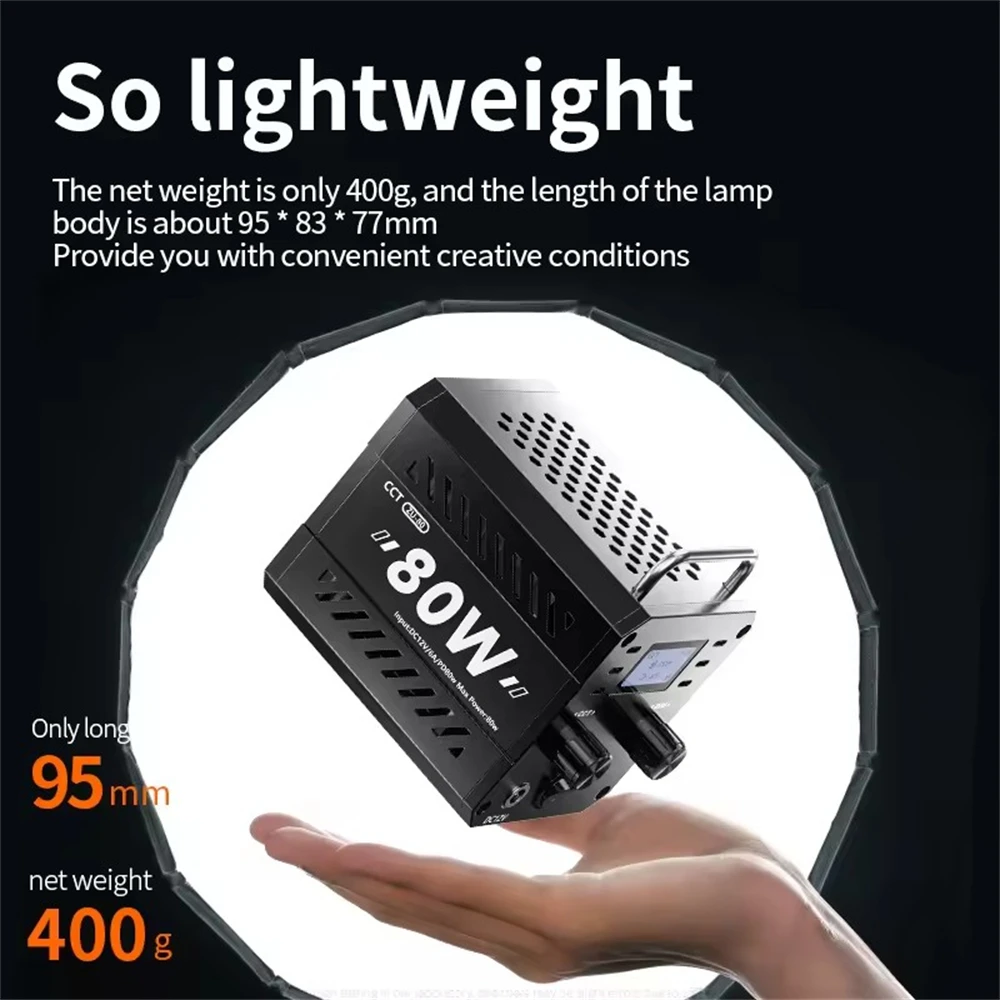 

Светодиодный видеосвет FANGTUOSI ZU80 для фотостудии, COB, двухцветный 2500-8500K, CRI≥95, TLCI≥97, с рассеивателем, для заполняющего освещения