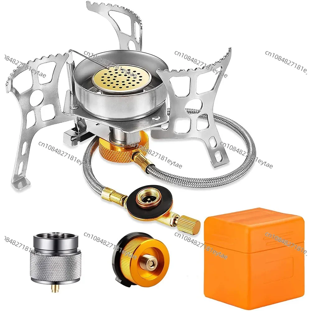 Portable camping windproof burner, outdoor mini camping burner, split picnic gas stove