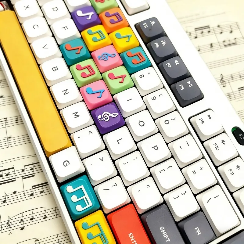 

Dwarf Cross Axis Music Score Tone Symbols KT Mechanical Keyboard Customization Personalized Handmade Resin Creative Cute Keycaps