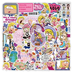 Disney LIZZIE MCGUIRE Adesivos para Crianças, Decalques bonitos dos desenhos animados, Laptop decorativo, Caixa do telefone, Papelaria, Etiqueta Kawaii, 10 Pcs, 30 Pcs, 50Pcs