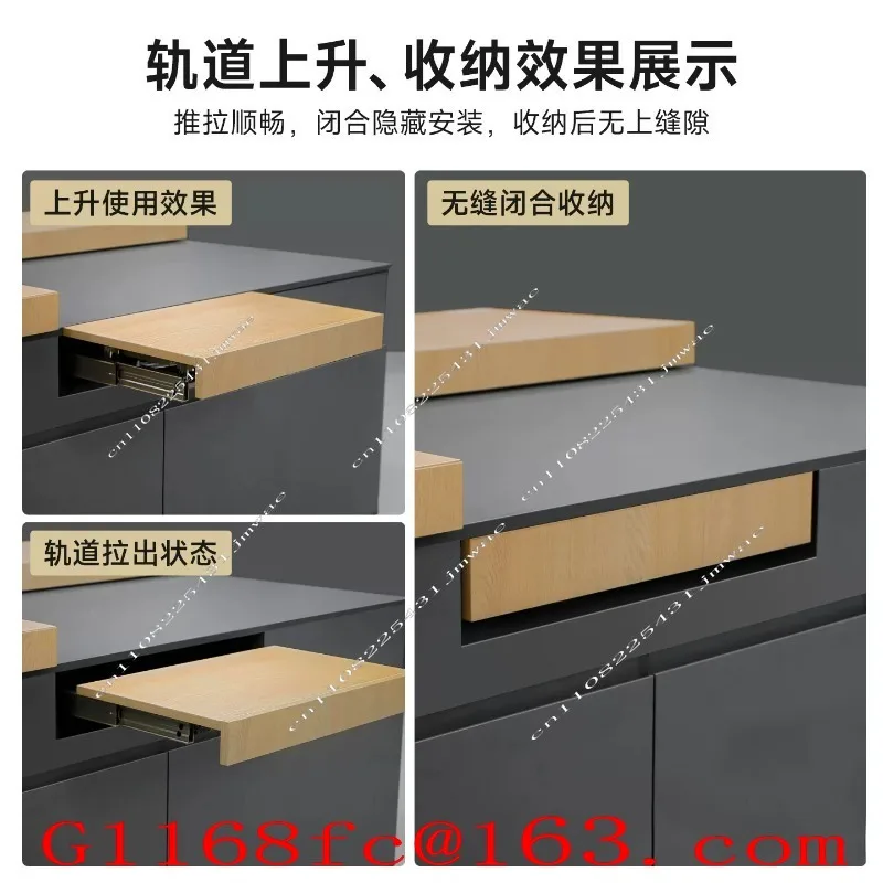Rising Table Top Sliding Rail Hardware Kit Buffering Extension Track for Dining Table Desk Folding Table Mechanism