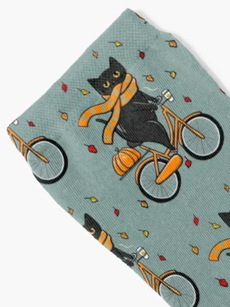 Autumn Bicycle Ride Illustration Socks funny gift gym professional running Socks Girl Men's