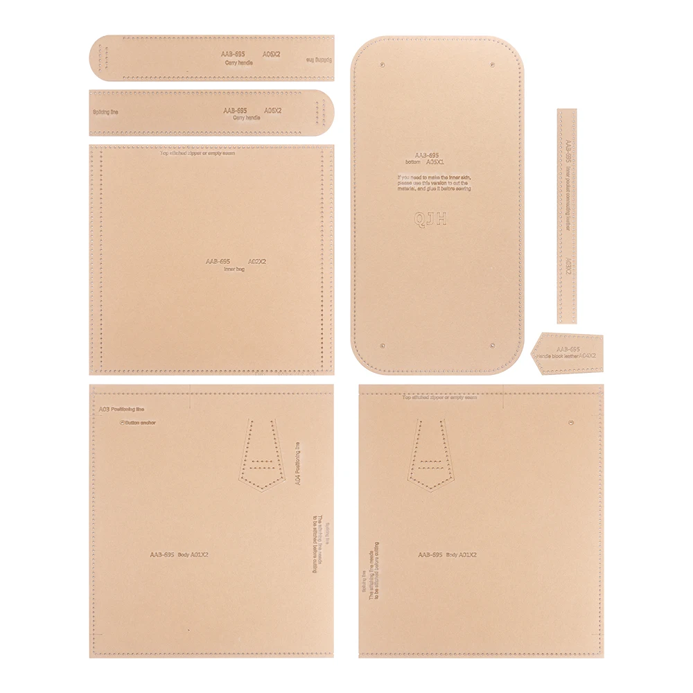 1Set Simple Business Wallet for Ladies, Storage Bag-Acrylic Template, DIY Leather Handmade Crafts-Sewing Template with Holes