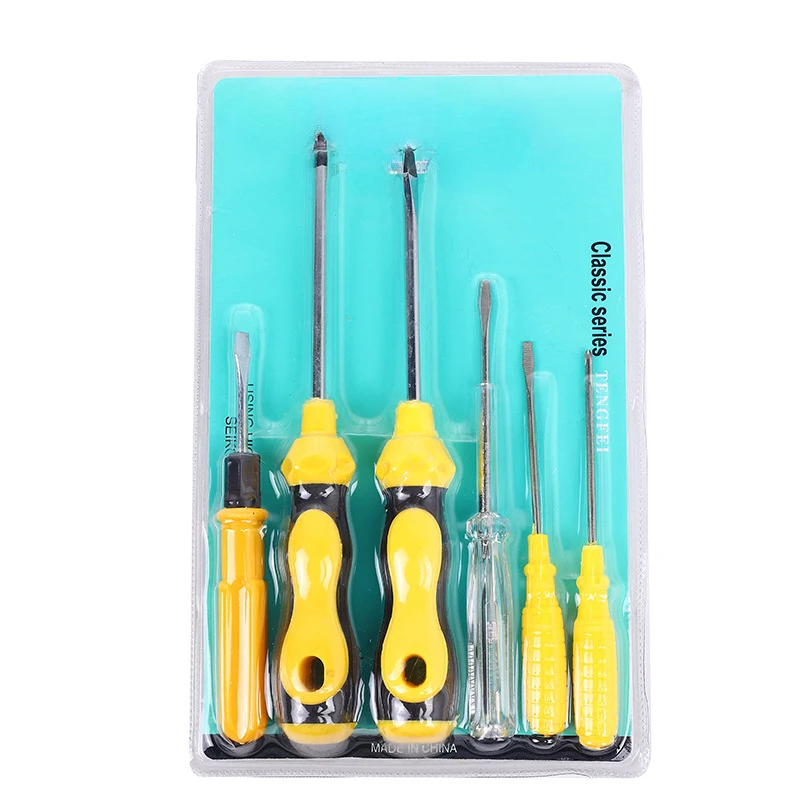 BIESUO Household Hardware 6-piece Screwdriver Multifunctional Set Maintenance Tool 6-piece Screwdriver