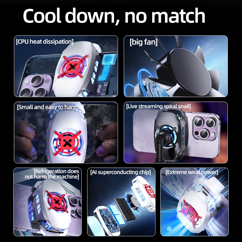New Mobile Phone Cooler Game Cooling Fan Radiator For Cell Phone PUBG Gaming USB Air Cooler System Cool Heat Sink For Smartphone