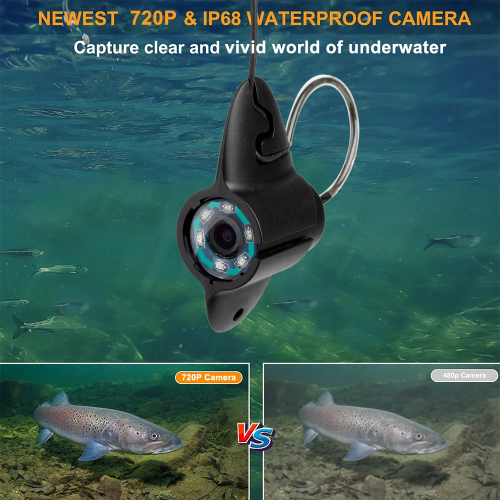 Imagem -03 - Portátil Underwater Fish Finder com Cabo Câmera de Pesca Fixo na Rod Lake Ice Pesca Leds ir 1000tvl Ip68 15m 43 em