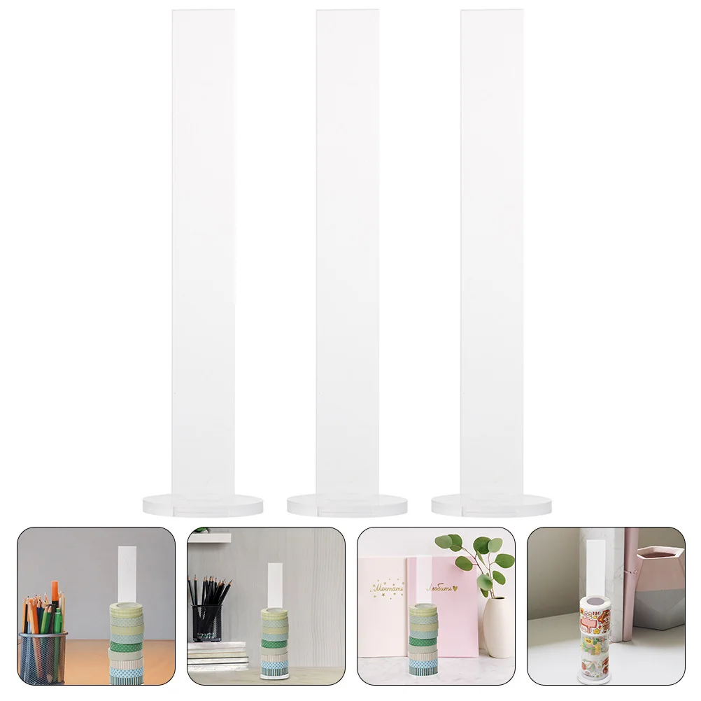 3Sets Acrylic Tape Racks Deformation Resistant Adhesive Holders Home Storage Adhesive Tape Rack Acrylic Racks