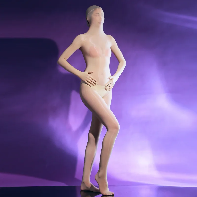 

5D Finger Full Coverage Bodysuit Ultra Thin Low Waist Nylon Fabric Men's Women's Sexy High Split Sl Leggings Long Pants