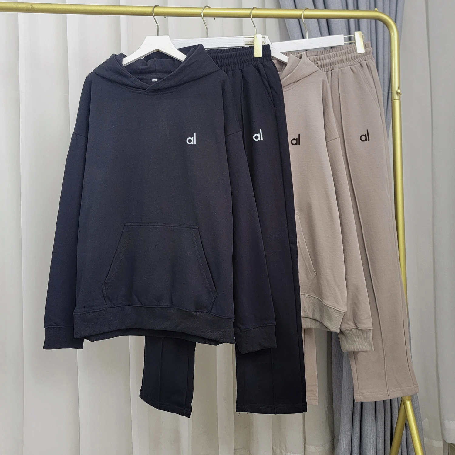 AL New Men Women Cotton Casual Hoodie Pullover Loose Fit Drawstring Sweatshirt Soft Fabric for Daily Wear & Outdoor Activities