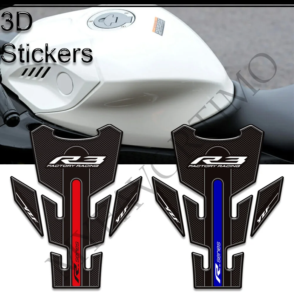 Motocley  For YAMAHA YZF R3 YZF-R3 YZFR3 Tank Pad Side Grips Gas Fuel Oil Kit Knee Stickers Decals Protector 2019- 2022