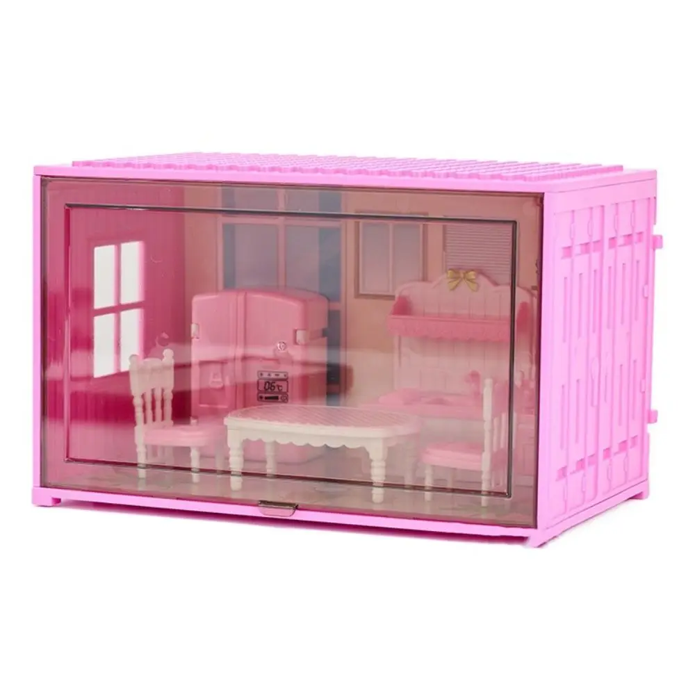 

Scene Decoration Dollhouse Furniture Container Bathroom Bedroom Dustproof Miniature Furniture Box Pretend Play Kawaii