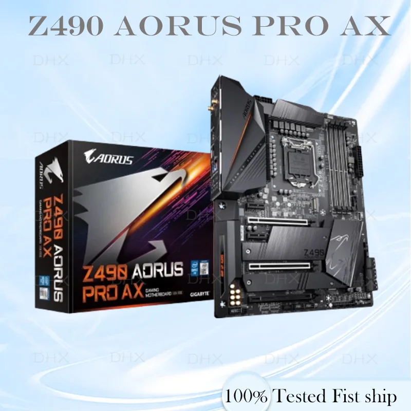 For Gigabyte Z490 AORUS PRO AX Motherboard 128GB HDMI M.2 SATA3.0 LGA 1200 DDR4 ATX Z490 Mainboard 100% Tested Fully Work