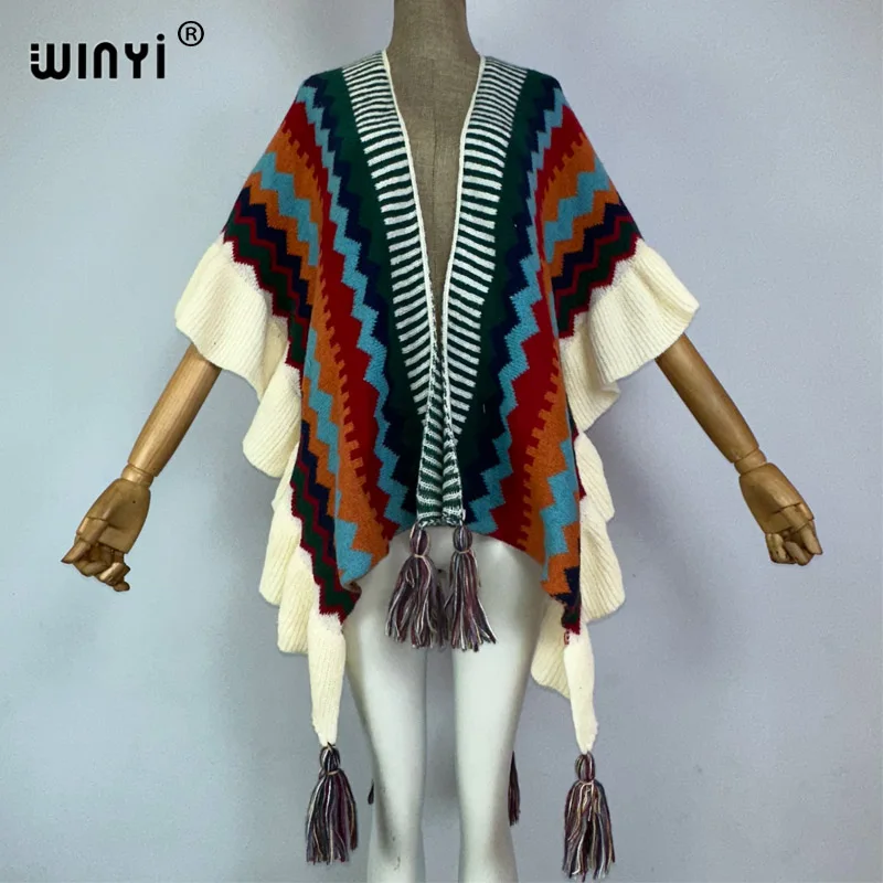 WINYI new poncho Women Knitting over coat for women 2023 moda femminile mantello bohémien nappa winter capas para mujer abbigliamento