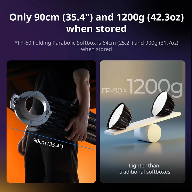 SmallRig FP-90 & FP-60 Quick-Setup Folding Parabolic Softbox Standard Bowens Mount - view 5