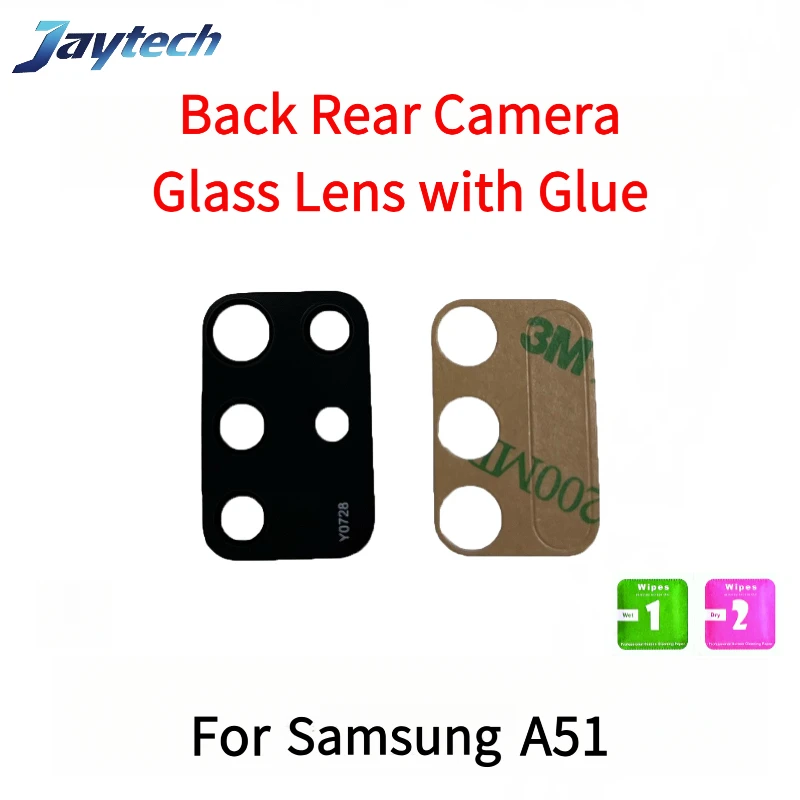 กระจกกล้อง 10 ชิ้น สำหรับ Samsung A42 A51 A52S A54 A70 A72 A75S A80 M01 A01 M31 M32 กระจกเลนส์กล้องหลัง พร้อมกาว