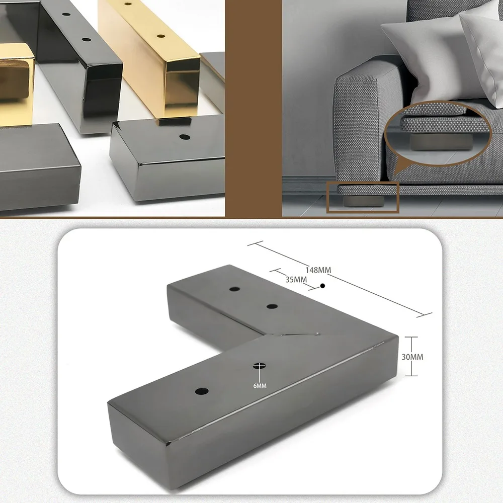 Accessories Stainless Steel Furniture Leg Enhance Stability L-Shape Cabinet Feet Anti-slip Load Bearing Chair Stand