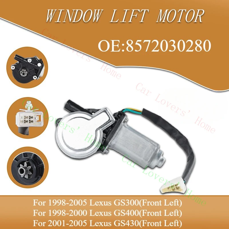 

Мотор стеклоподъемника A+ для Lexus GS300 (98-05), GS400 (98-00) и GS430 (01-05), передний левый