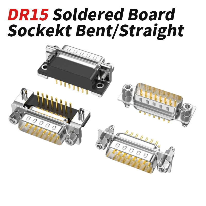DR15 Soldered Board Sockekt Bent/Straight Pin DP15 Male Female Header Jonit 2-Row 15Pin Gold-Plated Parallel Welded Connector